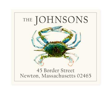 Return Address Label - Blue Crab
