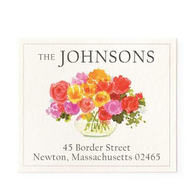 Return Address Label - Magenta Roses