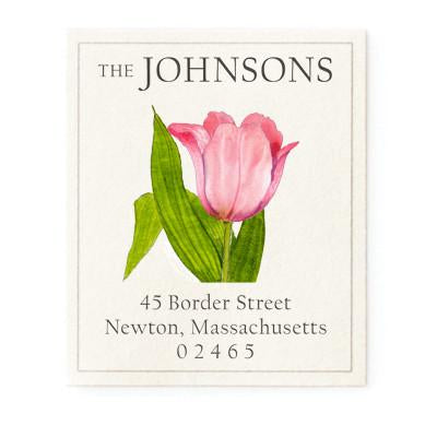 Return Address Label - Pink Tulip