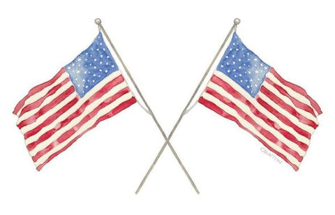 Lucite Holder with Notes - American Flags