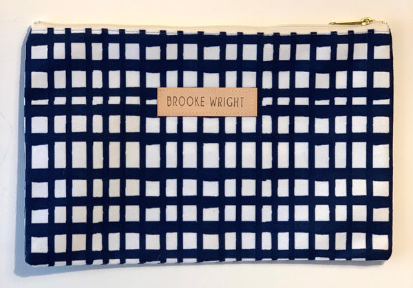 Brooke Wright Designs Clutch - Navy Gingham