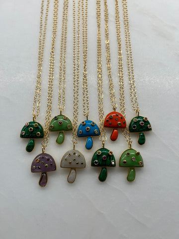 Sparkly Mushroom Pendant