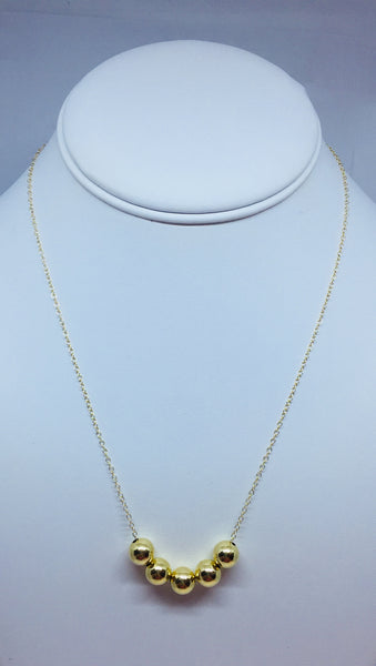 Gold Five Ball Necklace