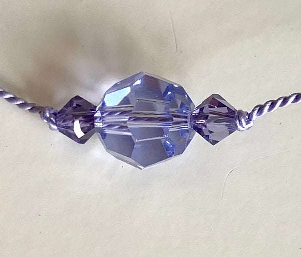 Necklace Floating Crystals - Lilac and Purple