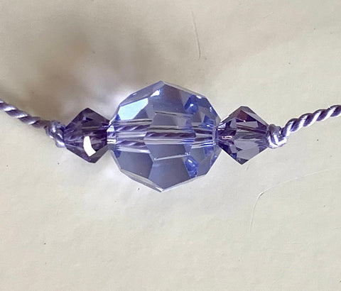 Necklace Floating Crystals - Lilac and Purple
