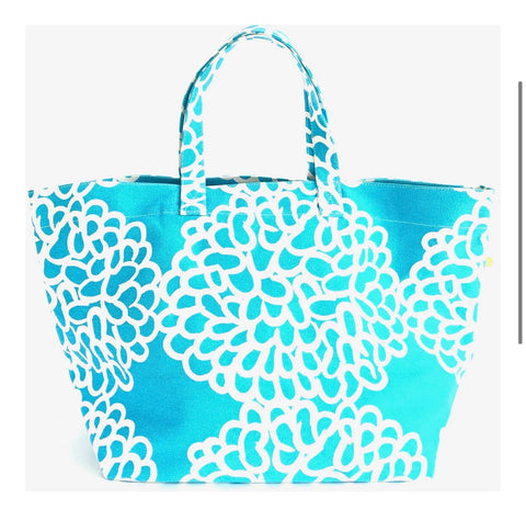 Square Tote - Clouds Turquoise