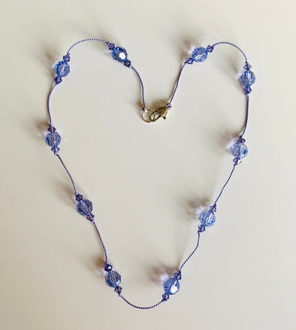 Necklace Floating Crystals - Lilac and Purple