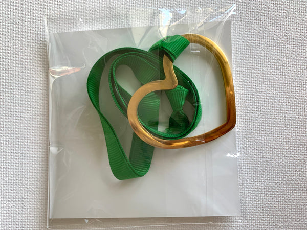 Gold Heart on Grosgrain Ribbon - Many Color Options