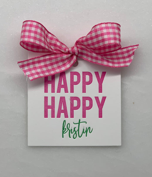 Letterpress Tag - T265 Happy Happy