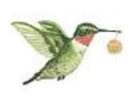 Lucite Holder with Notes - Holiday Hummingbird