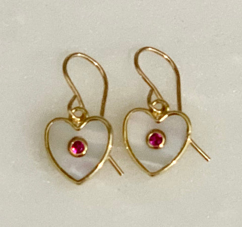 Heart Pearl Drop Earrings