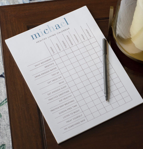 DIGITAL DOWNLOAD of Healthy Living Calendar Notepad