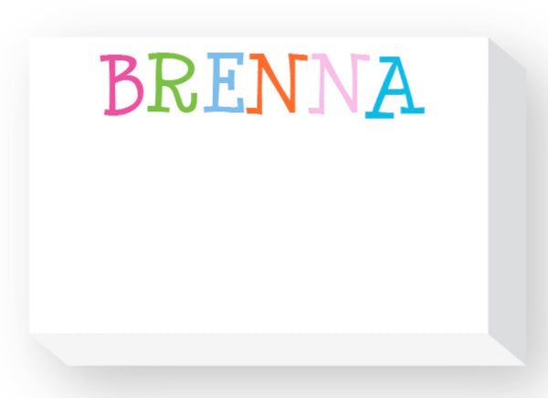 Notepad - Big and Bold Colorful Name