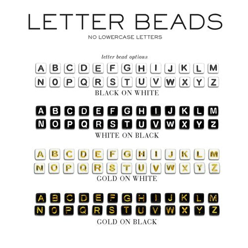 Notepad Letter Beads Gold on Black