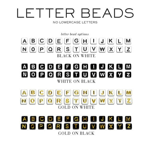 Notepad Letter Beads Black on White