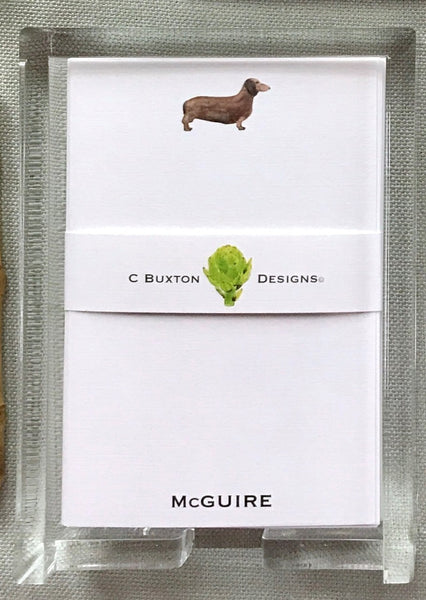 Lucite Holder with Notes - Dachsund