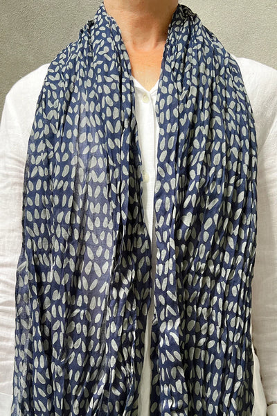 Scarf Cotton - Speck Grey/Indigo