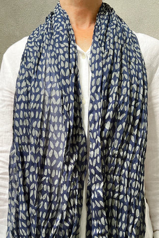 Scarf Cotton - Speck Grey/Indigo
